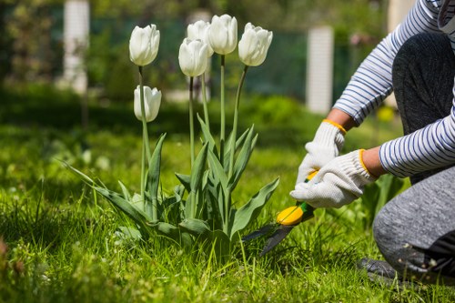 Professional gardener confirming a booking and scope of work