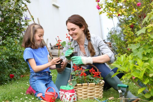 Professional landscape gardening in Rush Green with patio, borders, and greenery