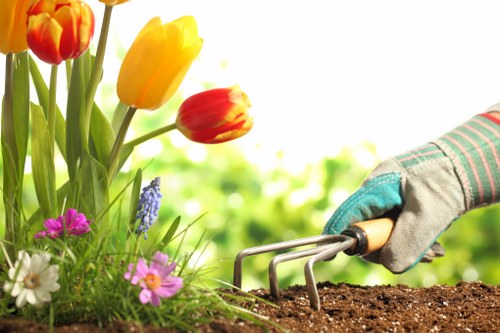 Hard landscaping features for a Rush Green home garden
