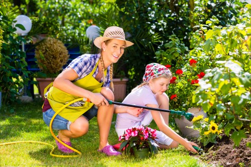 Gardening crew following protective equipment and risk controls